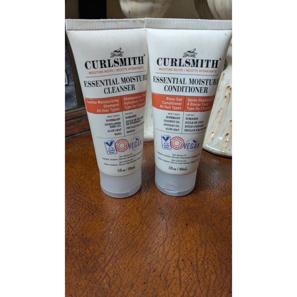 CURLSMITH Essential Moisture Cleanser Shampoo & Conditioner 3 Fl oz each